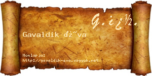 Gavaldik Éva névjegykártya